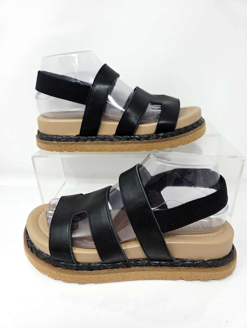 Blondo Fernanda Platform Sandals Black Leather Slingback Sandals Women’s 8